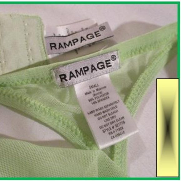 RAMPAGE LIME GREEN SHEER NET BRA SET - Picture 7 of 15